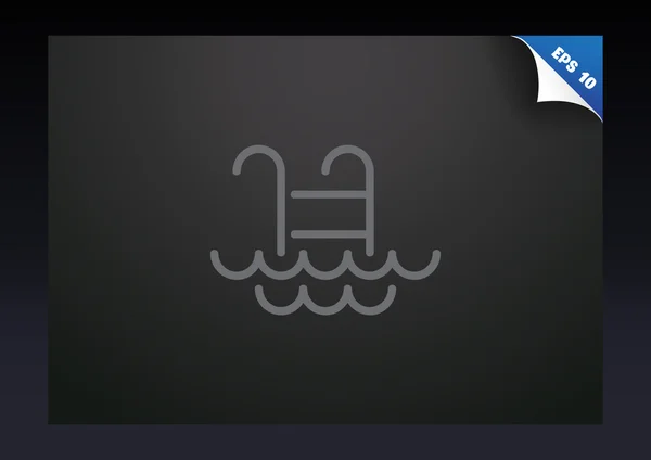 Zwembad ladder met golven pictogram — Stockvector