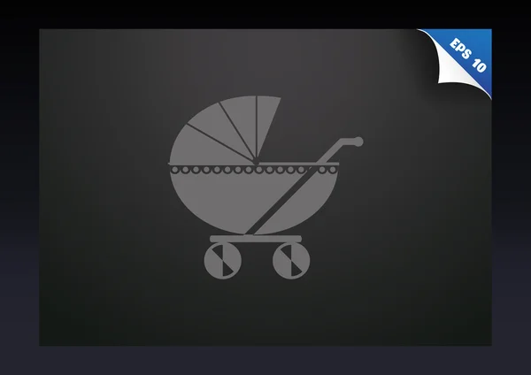 Simple cochecito contorno icono web — Archivo Imágenes Vectoriales