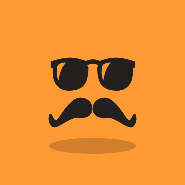 Óculos retro e ícone de bigode — Vetor de Stock