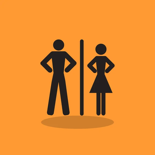 WC pictogram met gender tekenen — Stockvector