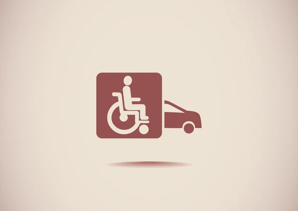 Handicap in auto-pictogram — Stockvector