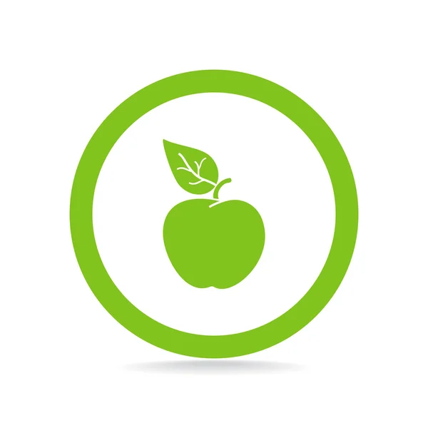 Elma yaprak web simgesi ile — Stok Vektör