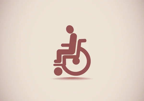 Funktionshindrade på rullstol enkel ikon — Stock vektor