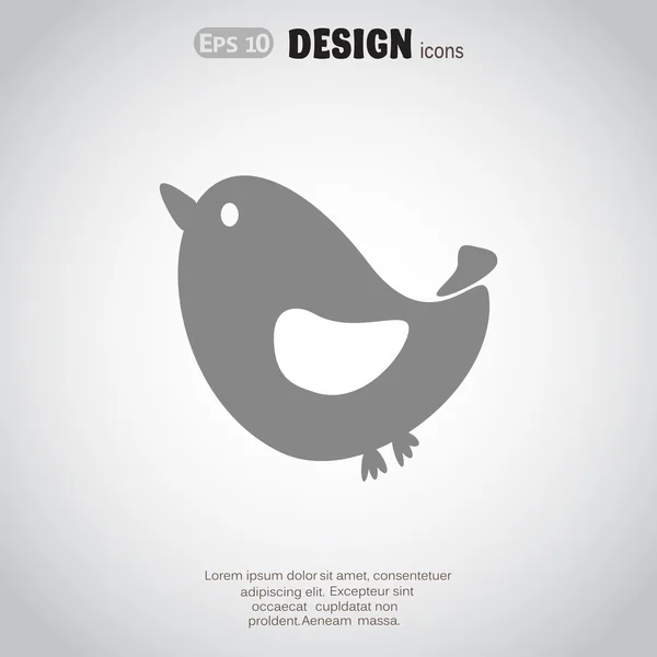 Singvogel einfache Web-Ikone — Stockvektor