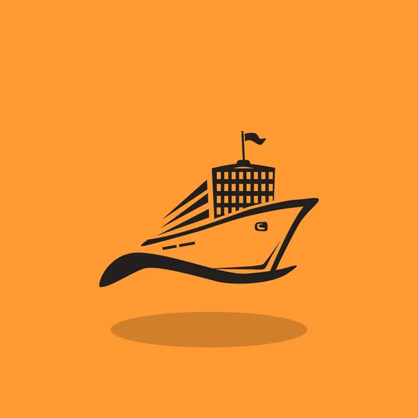 Wave-web ikon a hajó — Stock Vector