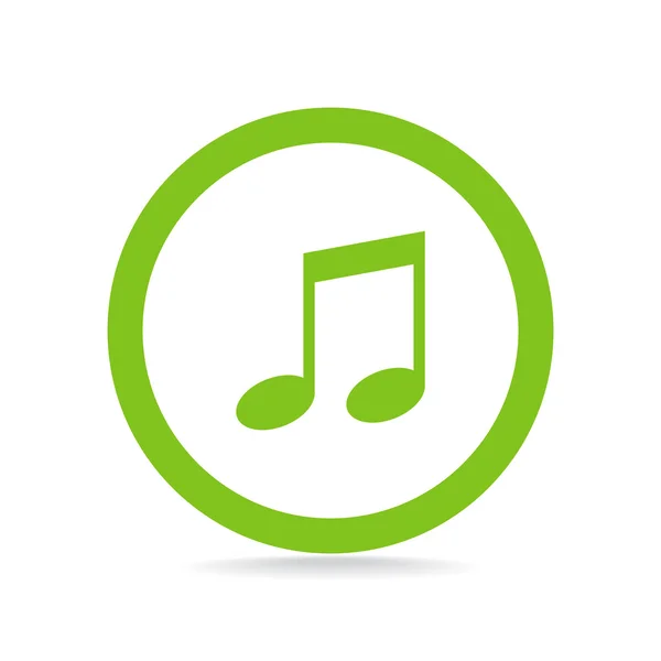 Music web icon with note — Stock Vector