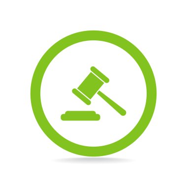 Açık artırma çekiç basit web simgesi