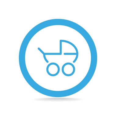 Basit bebek arabası anahat web simgesi, vektör çizim