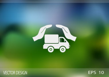Eller web simgesi ile kamyon