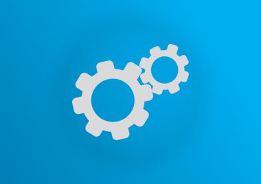 Yuvarlak vites basit simgesi, anahat vektör çizim