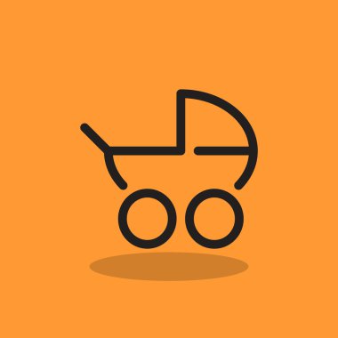 Basit bebek arabası anahat web simgesi