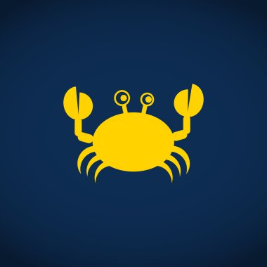 Doodle Yengeç web simgesi, basit vektör çizim