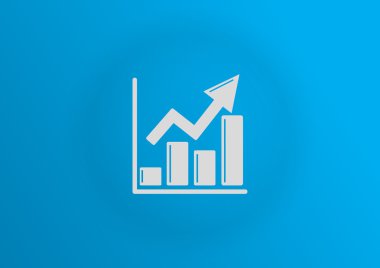 Yükselen grafik basit web simgesi