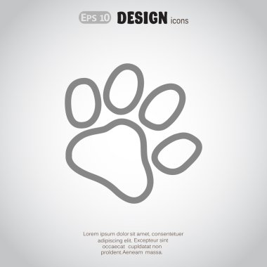 Köpek pençe parça basit simgesi