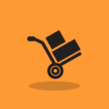 El arabası ile kutuları simge