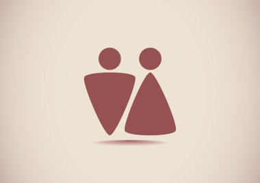 Cinsiyet işaretleri ile WC simgesi