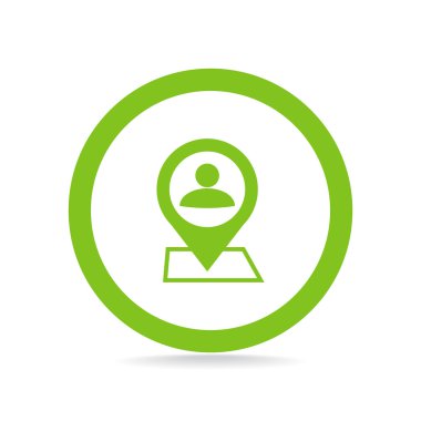 İnsan konum işaretçisi basit simgesine