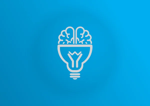 Hjärnlampa ikon — Stock vektor