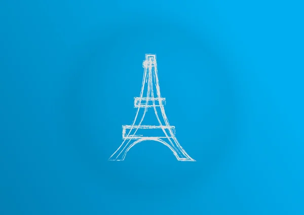 Icono de dibujo de torre Eiffel — Vector de stock