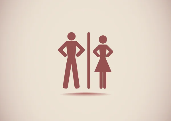 Ikona WC s náznaky pohlaví — Stockový vektor