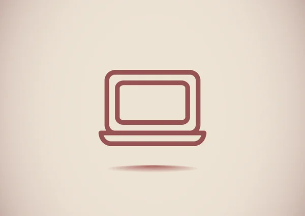 Eenvoudige laptop web pictogram — Stockvector