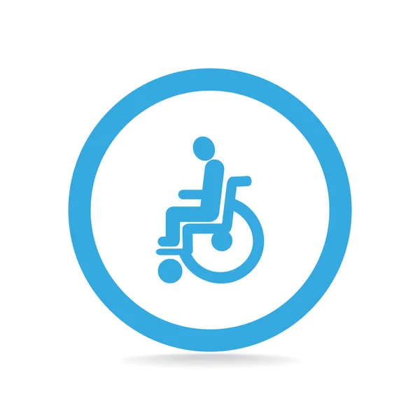 Tekerlekli sandalye basit simgesini devre dışı — Stok Vektör