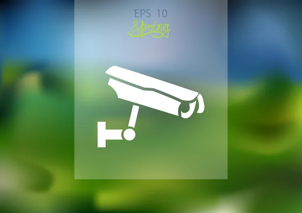 Firma CCTV, icona web — Vettoriale Stock