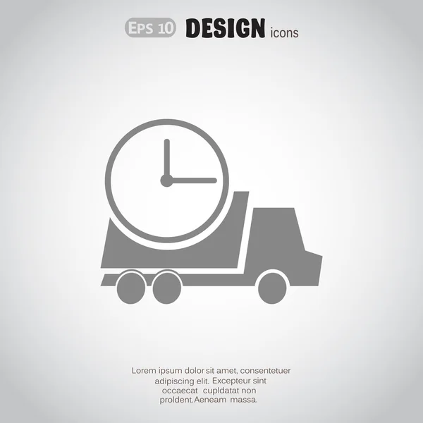 Simple truck with clock — Stock Vector