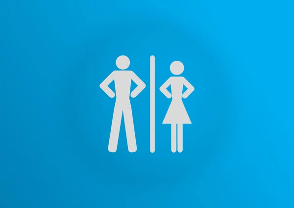Wc-Symbol mit Gender-Zeichen — Stockvektor