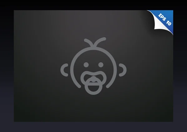 Icono simple de bebé con chupete — Archivo Imágenes Vectoriales