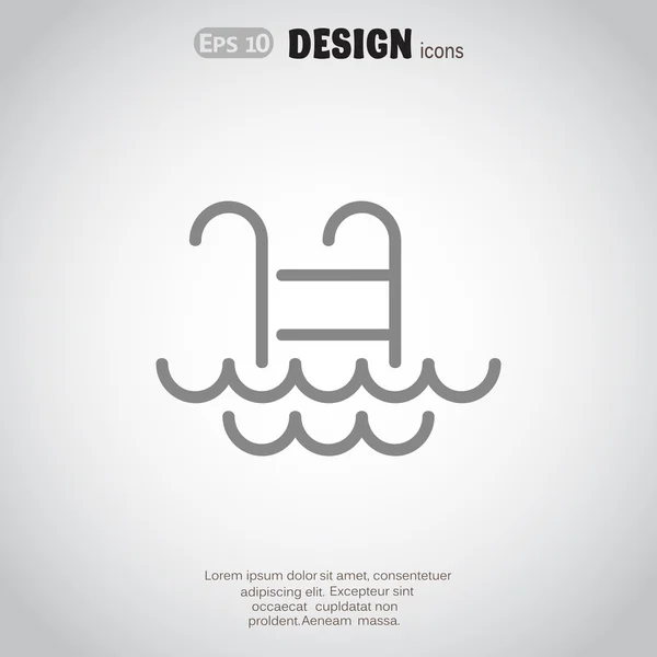Icône plate piscine — Image vectorielle