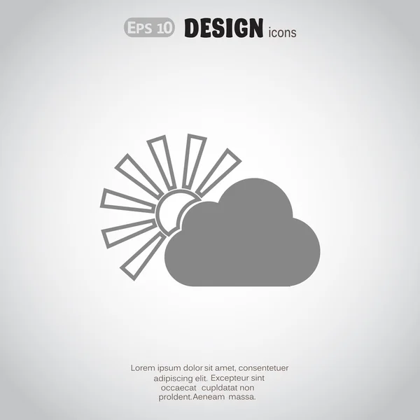 Sol y nube icono — Vector de stock