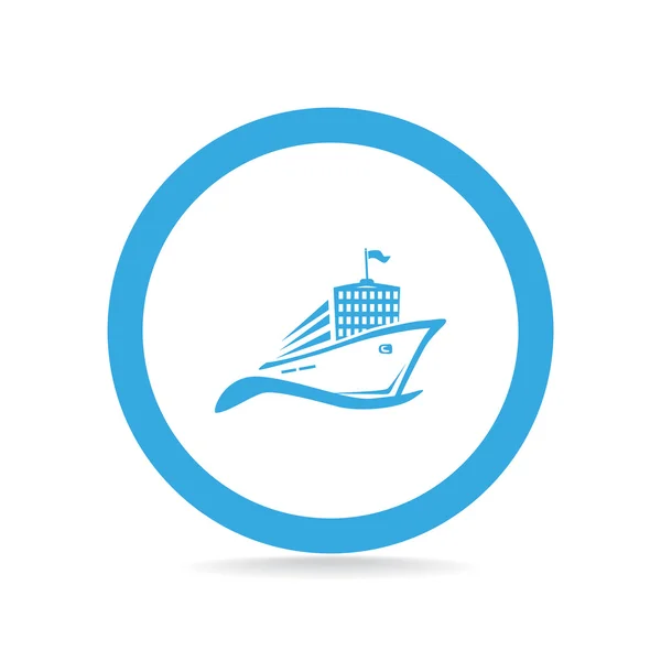 Het schip op Golf web pictogram — Stockvector