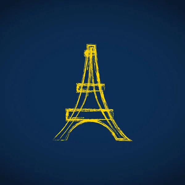 Eiffel wieża szkic ikona — Wektor stockowy