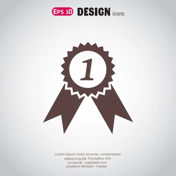 Médaille pour la première place, l'icône web — Image vectorielle