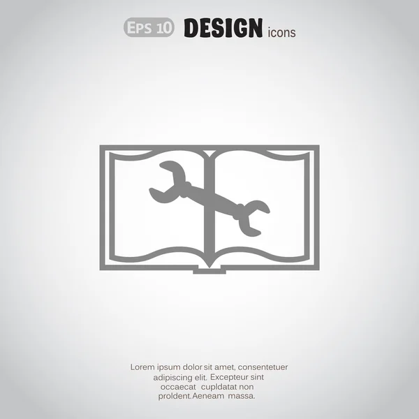 Icono de libro abierto, concepto de instrucción — Vector de stock