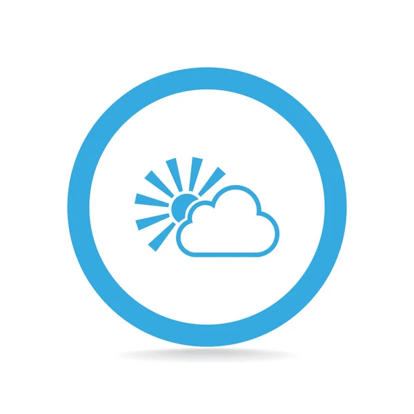 Zon met wolk eenvoudige pictogram — Stockvector