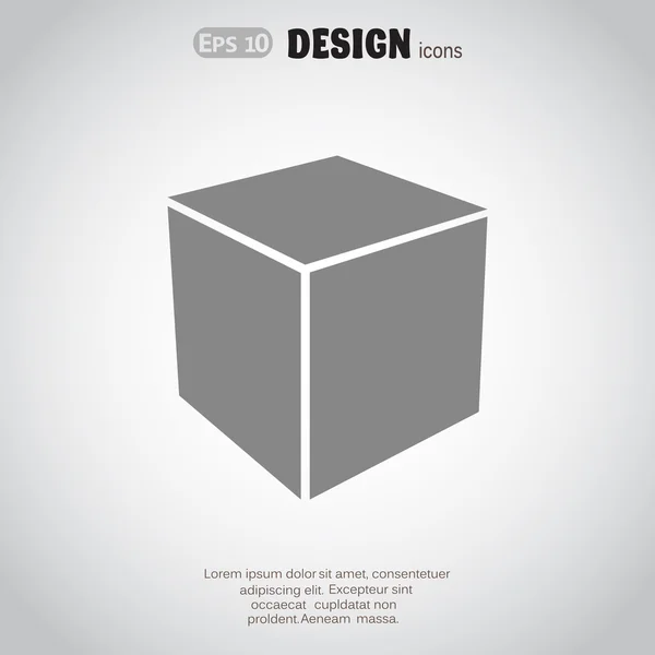 Cubo icono web — Vector de stock