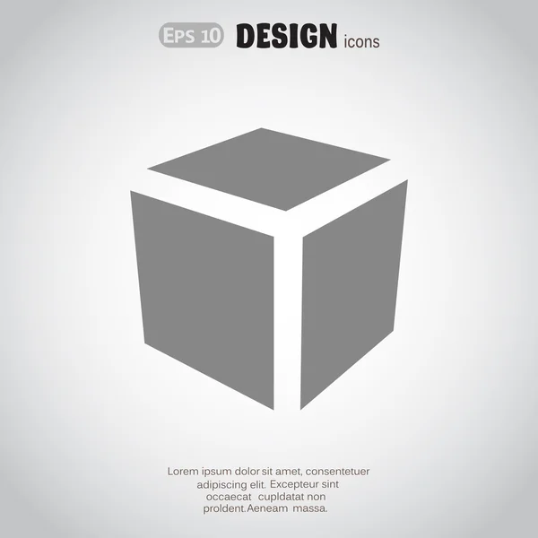 Cubo icono web — Vector de stock