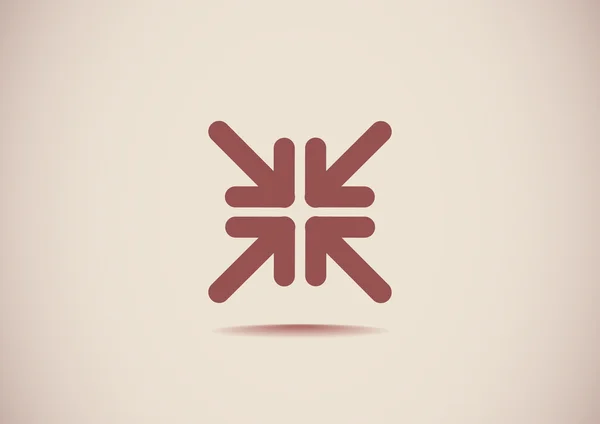 Flechas punto en el icono del centro — Vector de stock