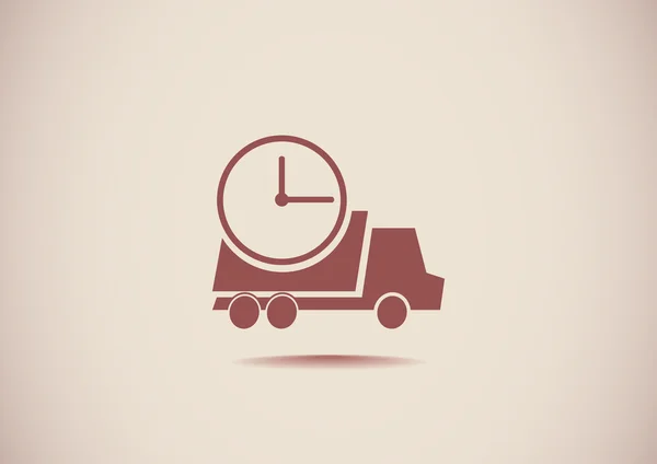 Caminhão simples com relógio — Vetor de Stock