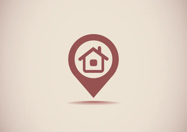 Casa ubicación puntero icono simple — Vector de stock