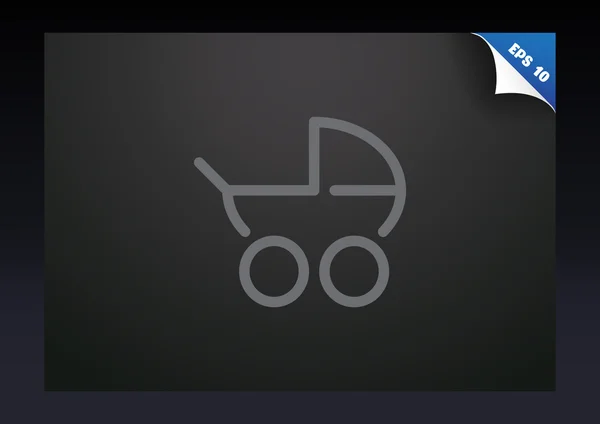 Простой контур коляски иконка веб — стоковый вектор