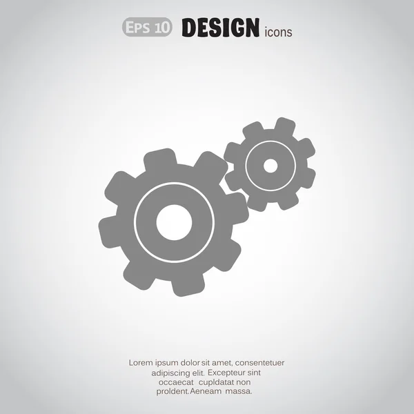 Rounded gears simple icon — Stock Vector