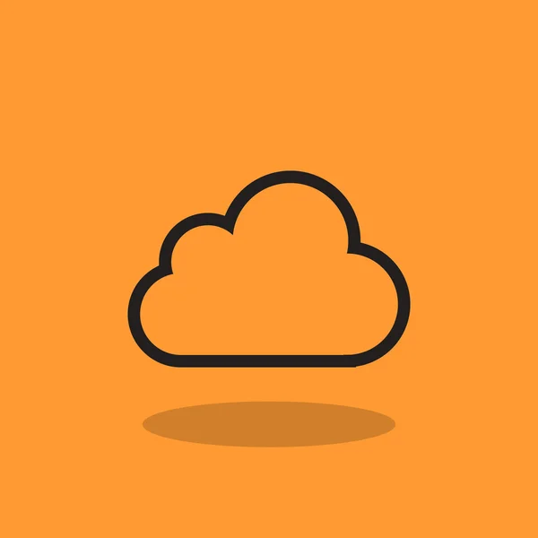 Esquema simple nube web icono — Vector de stock