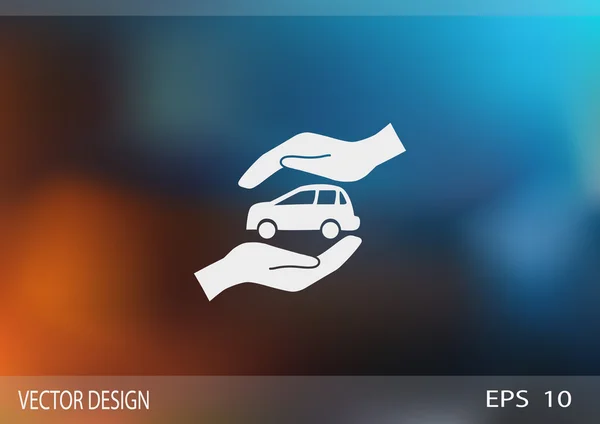 Icono web de seguro de coche — Vector de stock