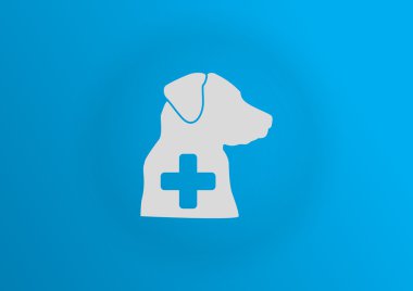köpek ve bir haç işareti veteriner Kliniği