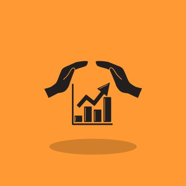 Eller simgesini içeren yükselen grafiği