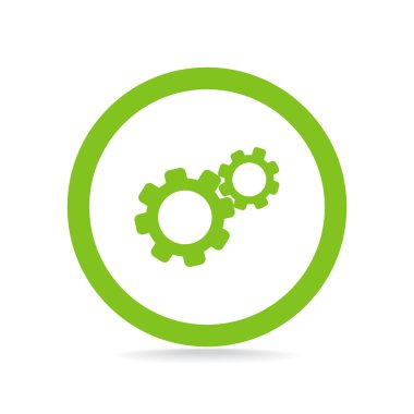 Yuvarlak vites basit simgesi