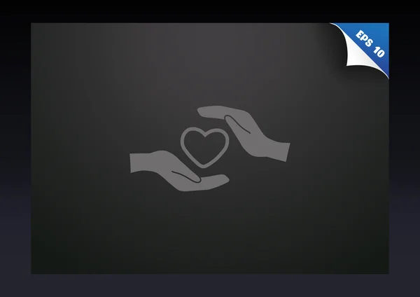 Hjerte i hænder simpelt ikon – Stock-vektor